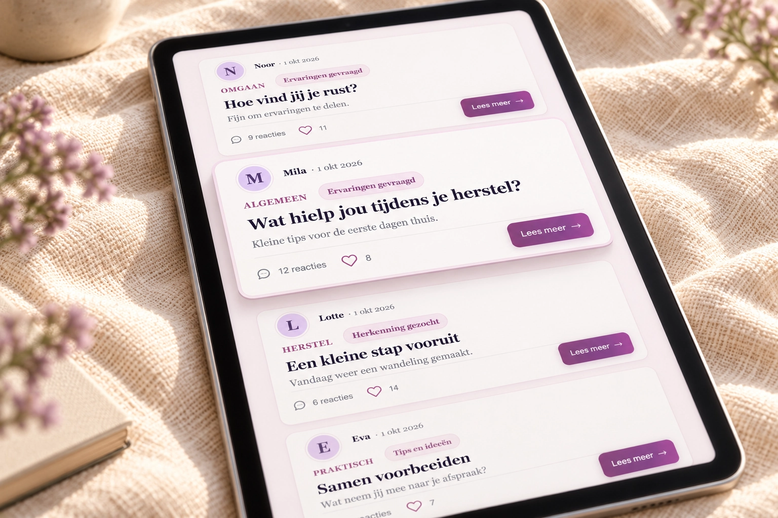 SharedJourney-forum met meerdere actuele topics